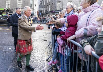 King Charles III meets the crowds during a visit to Aberdeen in October. PA