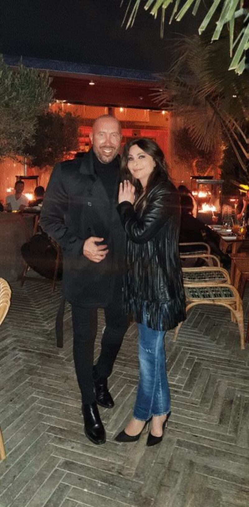 Lebanese singer Elissa enjoyed dinner at La Cantine du Faubourg with friends. Twitter / Elissa