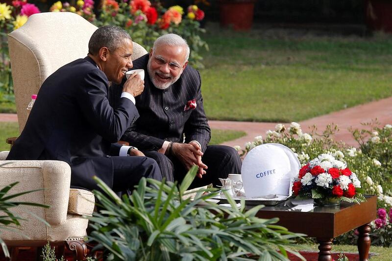 Barack Obama and Narendra Modi in New Delhi in 2015. Jim Bourg / Reuters