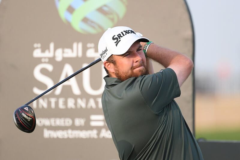 KING ABDULLAH ECONOMIC CITY, SAUDI ARABIA - JANUARY 31: Shane Lowry of Ireland tees off on the 10th hole during Day 2 of the Saudi International at Royal Greens Golf and Country Club on January 31, 2020 in King Abdullah Economic City, Saudi Arabia. (Photo by Ross Kinnaird/Getty Images)
