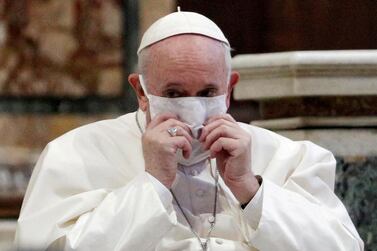 Pope Francis, seen here wearing a mask in October, spoke candidly on the urgent need for vaccinations. Reuters