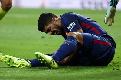 Soccer Football - Real Madrid vs Barcelona - Spanish Super Cup Second Leg - Madrid, Spain - August 17, 2017   Barcelona's Luis Suarez reacts     REUTERS/Juan Medina