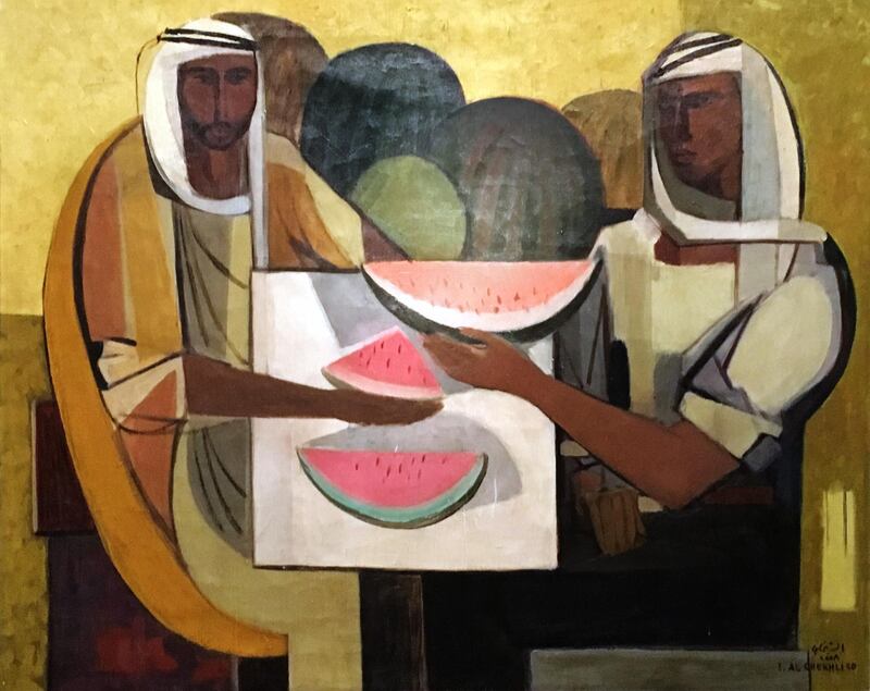 Ismail Al-Sheikhly. Watermelon Sellers, 1958. Image courtesy of Barjeel Art Foundation, Sharjah.