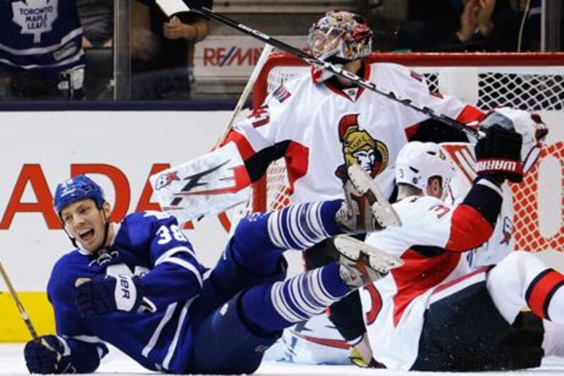 Toronto's Frazer McLaren celebrates his goal against the Ottawa Senators.