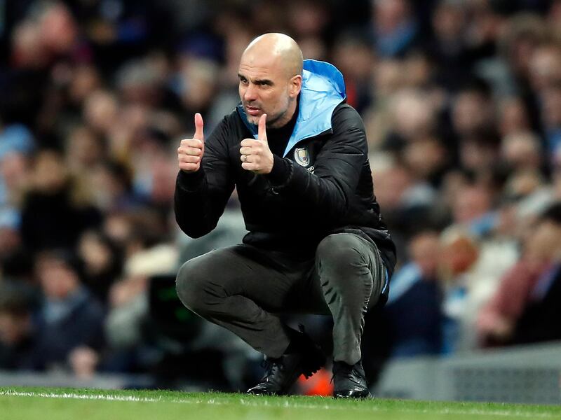 Manchester City manager Pep Guardiola during the Carabao Cup Semi Final, second leg match at the Etihad Stadium, Manchester. PA Photo. Picture date: Wednesday January 29, 2020. See PA story SOCCER Man City. Photo credit should read: Martin Rickett/PA Wire. RESTRICTIONS: EDITORIAL USE ONLY No use with unauthorised audio, video, data, fixture lists, club/league logos or "live" services. Online in-match use limited to 120 images, no video emulation. No use in betting, games or single club/league/player publications.