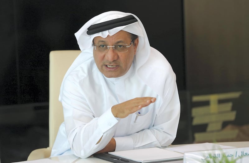 DUBAI ,  UNITED ARAB EMIRATES , May 14 – 2019 :- Humaid Al Qutami , Director General , Dubai Health Authority talking to media during the press conference at the DHA office in Dubai Festival City in Dubai. ( Pawan Singh / The National ) For News. Story by Nick Webster
