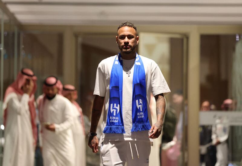 Neymar arrives in Riyadh after signing for Al Hilal in the Saudi Pro League. Reuters