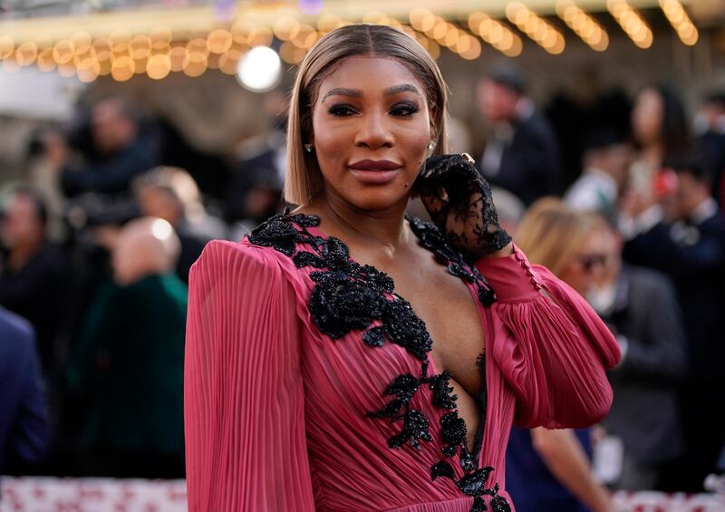 Serena Williams at the Oscar Awards on Sunday, March 27, 2022, at the Dolby Theatre in Los Angeles. AP