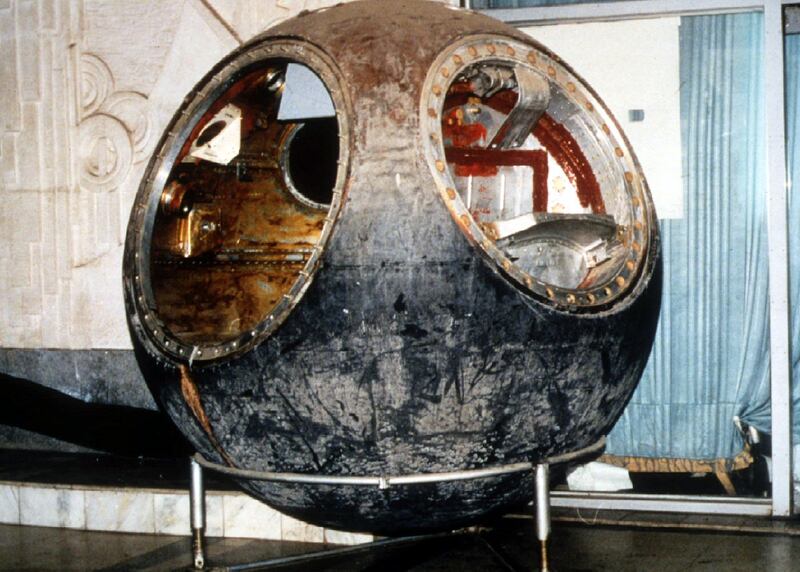 This Vostok 3KA-2 Russian space capsule, which was sent into space March 23, 1961, will be sold at Sotheby's auction house in New York March 16. The capsule is expected to fetch as much as $1 million in the wide-ranging sale of Russian space items