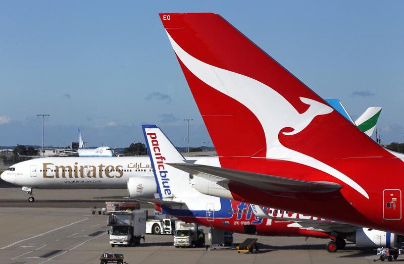 Qantas forged an alliance with Emirates Airline last year in which Europe-bound Qantas flights stop over in Dubai rather than in South East Asia. Emirates expanded the alliance on February 13, 2014 to include a codeshare agreement with Jetstar, the low-cost unit of Qantas. Barbara Walton / EPA