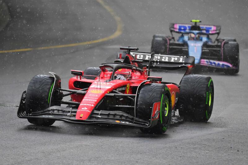 Ferrari driver Charles Leclerc during the rain-affected Monaco Grand Prix. AFP