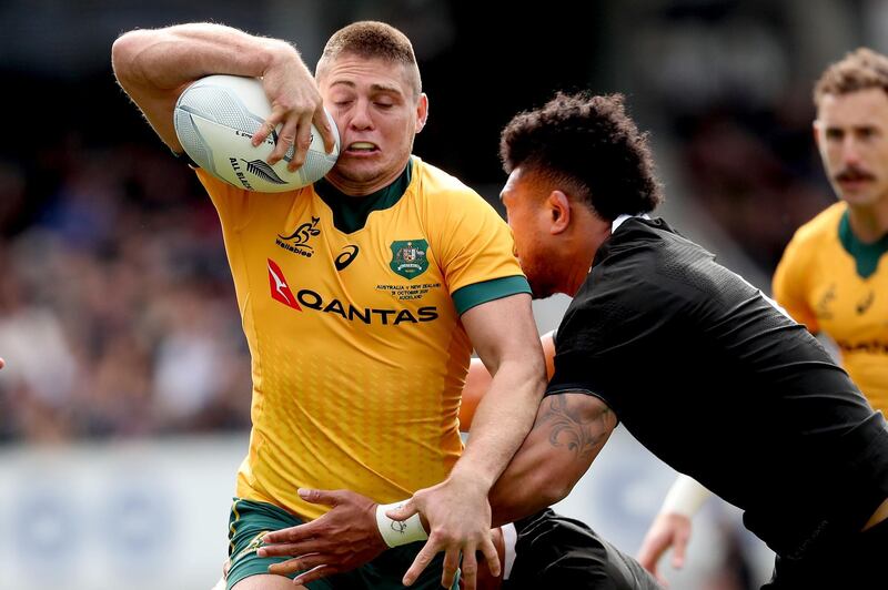 New Zealand's Ardie Savea tackles Australia James O'Connor. AFP