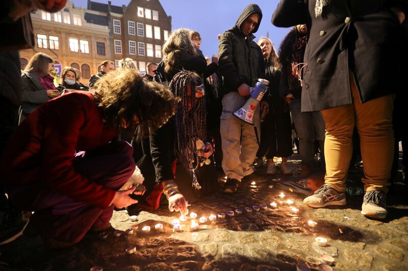 Anti-lockdown protesters in the Dutch capital of Amsterdam. Reuters