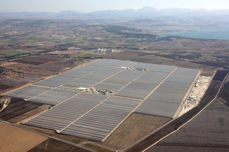 Valle 1 and Valle 2 in San José del Valle, Cádiz, Spain, are two adjacent thermosolar plants with parabolic trough technology. Courtesy Torresol Energy