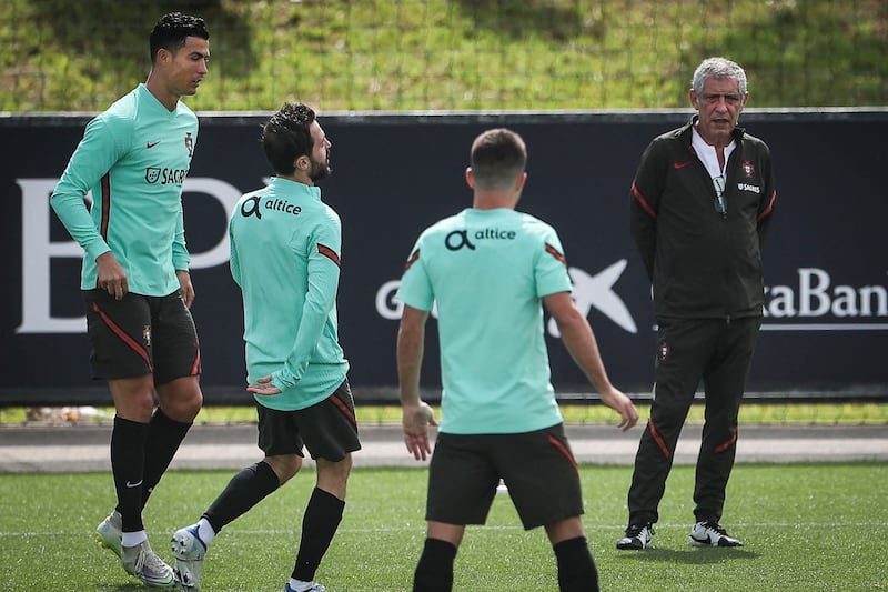 Portugal's Cristiano Ronaldo during training. AFP