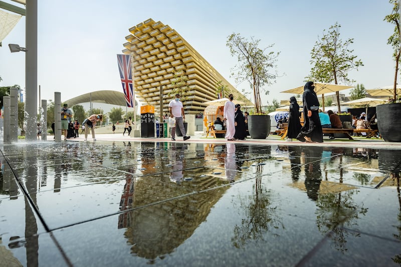 The UK pavilion has a restaurant beneath it serving traditional fish and chips. Photo: Walaa Alshaer / Expo 2020 Dubai