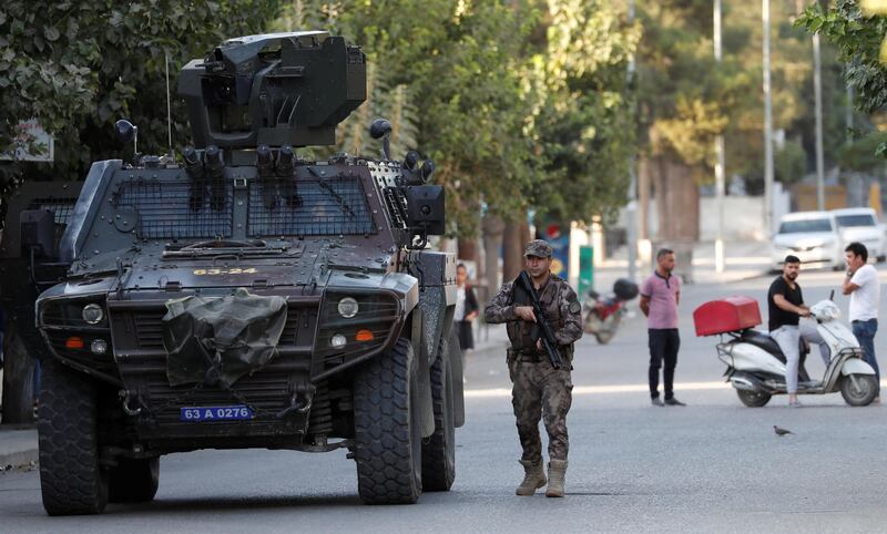 Turkish police special forces patrol in Akcakale on the Turkish-Syrian border, in Sanliurfa province, Turkey. REUTERS