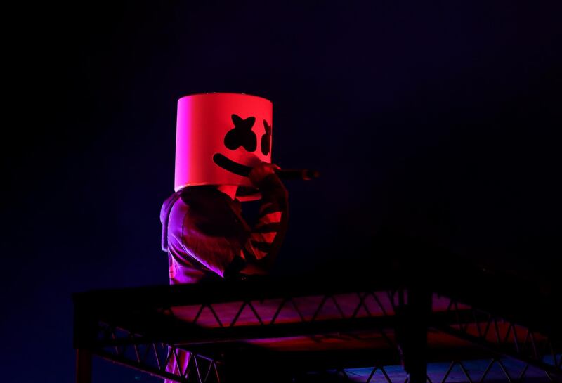 Abu Dhabi, United Arab Emirates - November 28th, 2019: Marshmellow performs at the F1 concert. Thursday, November 28th, 2019. Du Arena, Abu Dhabi. Chris Whiteoak / The National