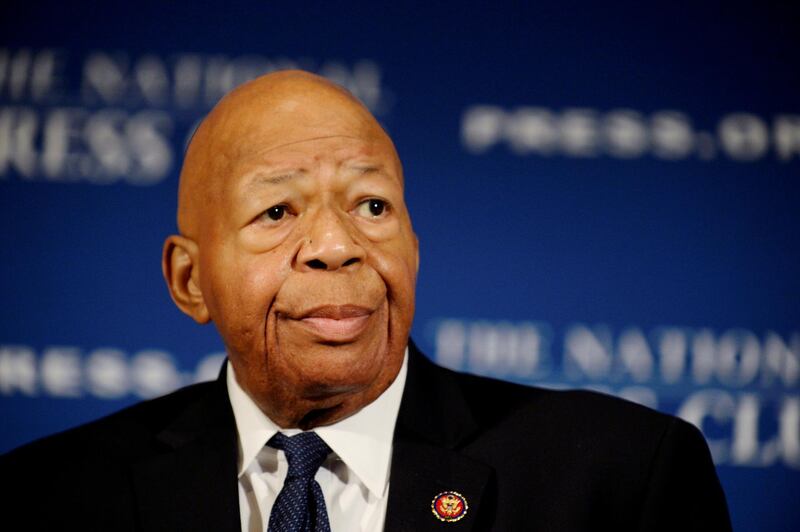 FILE PHOTO: House Oversight and Government Reform Chairman Elijah Cummings (D-MD) addresses a National Press Club luncheon on his "committee's investigations into President Donald Trump and his administration," in Washington, U.S., August 7, 2019.      REUTERS/Mary F. Calvert - RC1F81529540/File Photo