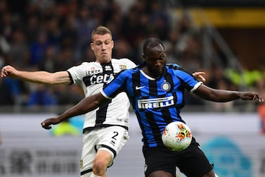Romelu Lukaku, right, scored for Inter Milan in the 2-2 draw with Parma. AFP