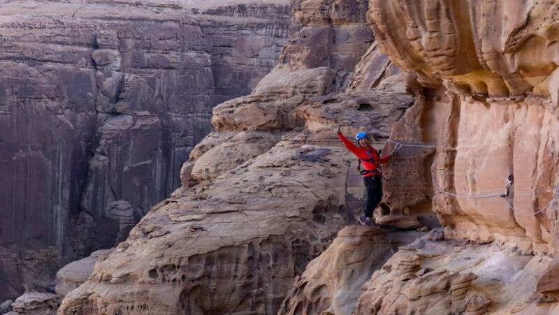 Try the via ferrata challenge in the ancient region. Photo: Visit AlUla
