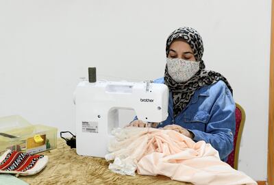 Lotus Training Centre-AD Samaher Al Mohammed, has learnt sewing, as well as, enrolled her children at the Lotus Holistic Retal Training Centre in the capital on June 20, 2021. Khushnum Bhandari/ The National
Reporter: Haneen Dajani News