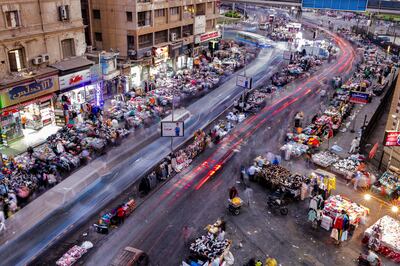 Shoppers at Cairo's Attaba Square, a commercial district at the heart of the Egyptian capital. AFP