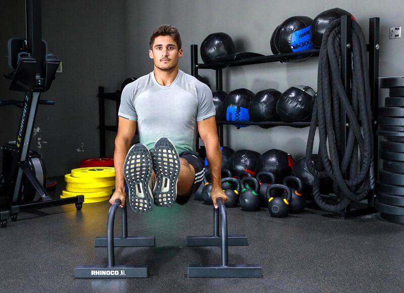 Abu Dhabi, U.A.E., July 5, 2018.
Luca Muller, an Abu Dhabi based bodybuilder/fitness trainer/influencer turning from a meat lover straight into vegan for health and ethical reasons. Victor Besa / The National
Section:  NA
Reporter:  Haneen Dajani