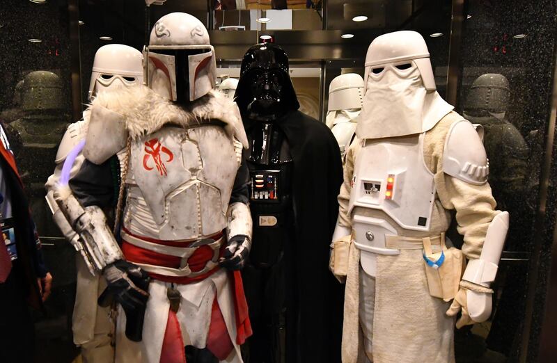 Dec 16, 2017; Denver, CO, USA; General view of Disney Star Wars characters before the game between the Tampa Bay Lightning against the Colorado Avalanche at Pepsi Center. Mandatory Credit: Ron Chenoy-USA TODAY Sports