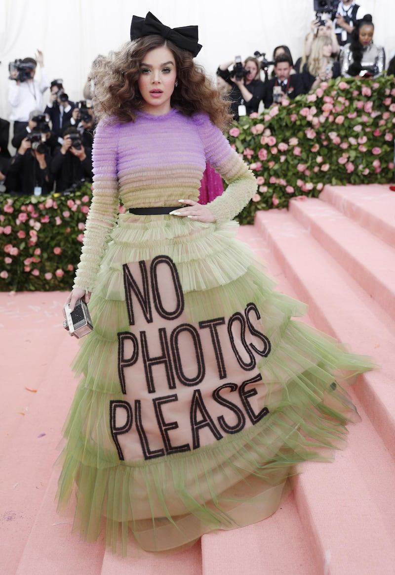 Actress Hailee Steinfeld arrives at the 2019 Met Gala in New York on May 6. EPA