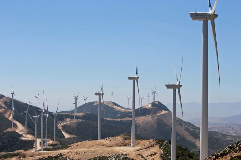 Acwa Power windmills in Jbel Sendouq on the outskirts of Tangier, Morocco. Reuters