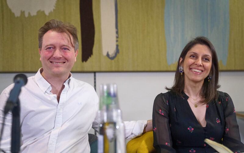 Ms Zaghari-Ratcliffe, pictured with her husband Richard Ratcliffe, called for the release of other dual citizens still held in Iran. PA