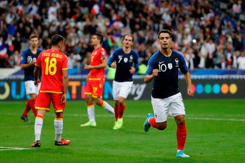 France forward Wissam Ben Yedder celebrates. AFP