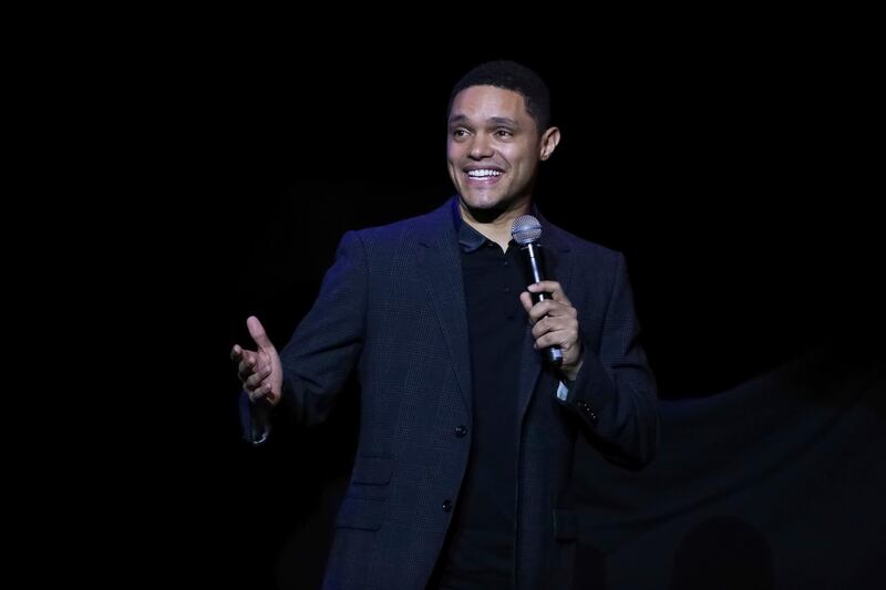 Comedian Trevor Noah performs on stage during the 11th Annual Stand Up for Heroes benefit, presented by the New York Comedy Festival and The Bob Woodruff Foundation, at the Theater at Madison Square Garden on Tuesday, Nov. 7, 2017, in New York. (Photo by Brent N. Clarke/Invision/AP)