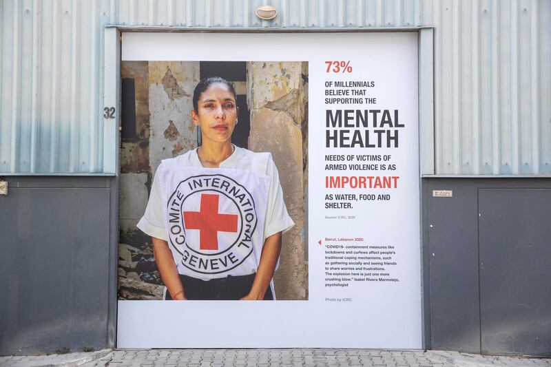 DUBAI, UNITED ARAB EMIRATES. 23 SEPTEMBER 2020. Street art project in place at Al Serkal Avenue to promote mental wellness during the Covid-19 pandemic. (Photo: Antonie Robertson/The National) Journalist: Nick Webster. Section: National.