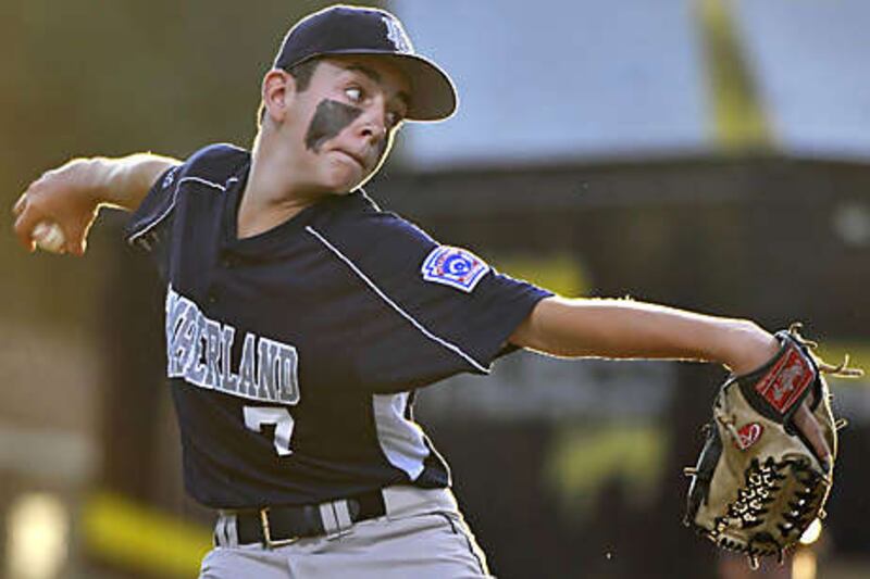 Little League baseball is one of the most popular sports for American youngsters. Above, Tyler Calabro pitches for the Cumberland Rhode Island's during a New England Regional Little League match.