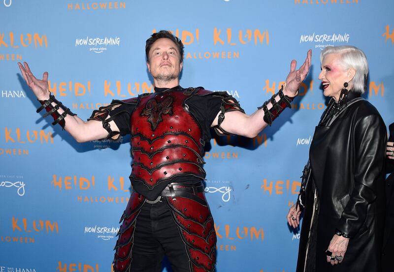 Elon Musk, left, and his mother Maye Musk. Invision / AP