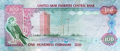 Dubai, August 16, 2011 - A 100 dirham note in Dubai, August 16, 2011. (Jeff Topping/The National) STOCK