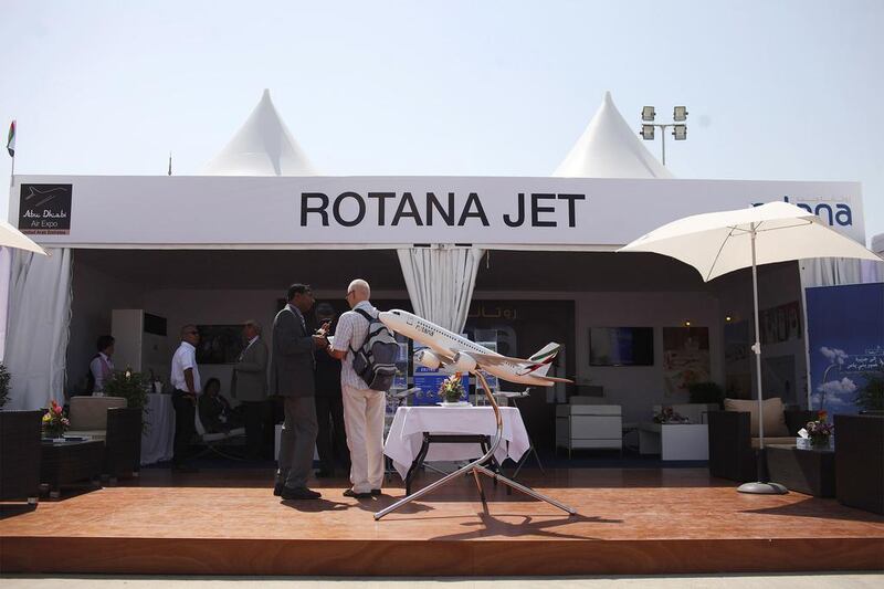 Rotana Jet is expanding its fleet as the company eyes long-haul flights from its base in Abu Dhabi. Lee Hoagland / The National