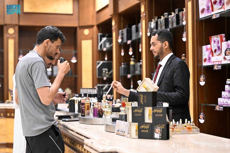 People buy perfumes, incense and sweets in preparation for Eid Al Fitr in Jazan  