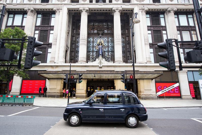 The National. Empty shops feature. The London underground is still much less busy following the 
coronavirus lockdown. Selfridges on Oxford Street popular with international shoppers.