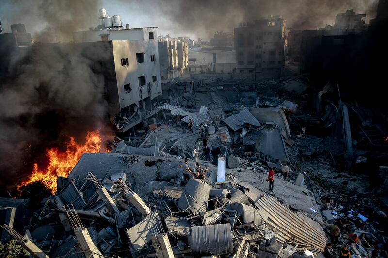Destruction in Gaza City after an Israeli air strike. AFP