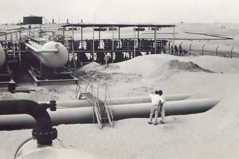 Archival image of Abu Dhabi Petroleum Company production at Bu Hasa. Arabtec subsidiary Target Engineering has won contract for oil field's expansion. Courtesy Total