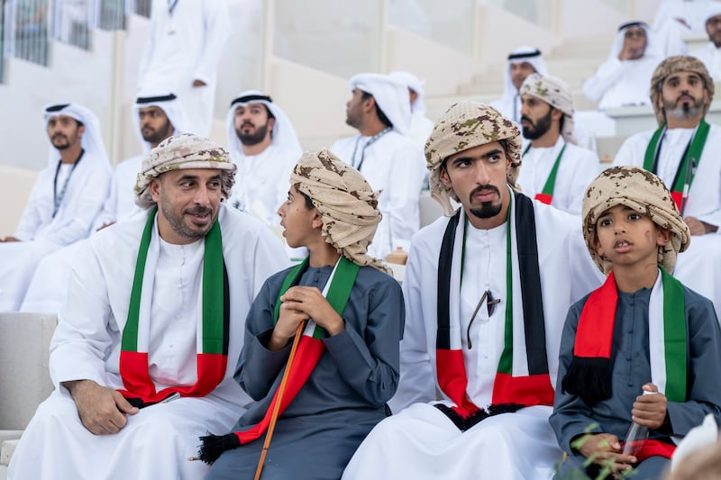 Dignitaries attend the Union Parade, during the Sheikh Zayed Heritage Festival. Mohamed Al Hammadi / UAE Presidential Court 