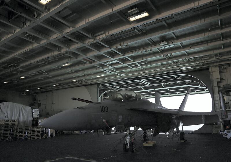 Dubai, March 04, 2018:  Interior View of the Theodore Roosevelt US Navy Warship seen at the Jebel Ali port in Dubai. Satish Kumar for the National/ Story by Nick Webster