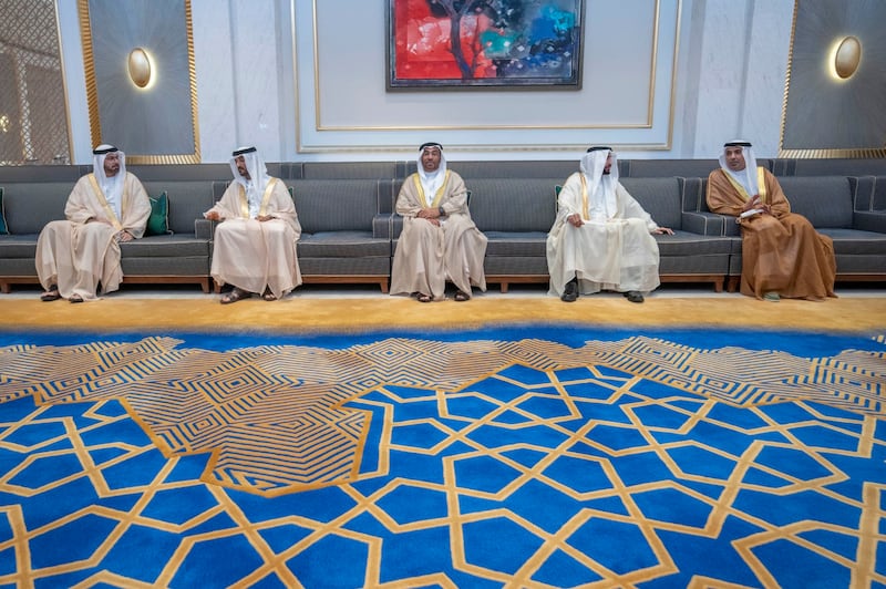 Other sheikhs and senior officials attended the meeting between Sheikh Mohammed and the Russian leader. Photos: Dubai Media Office