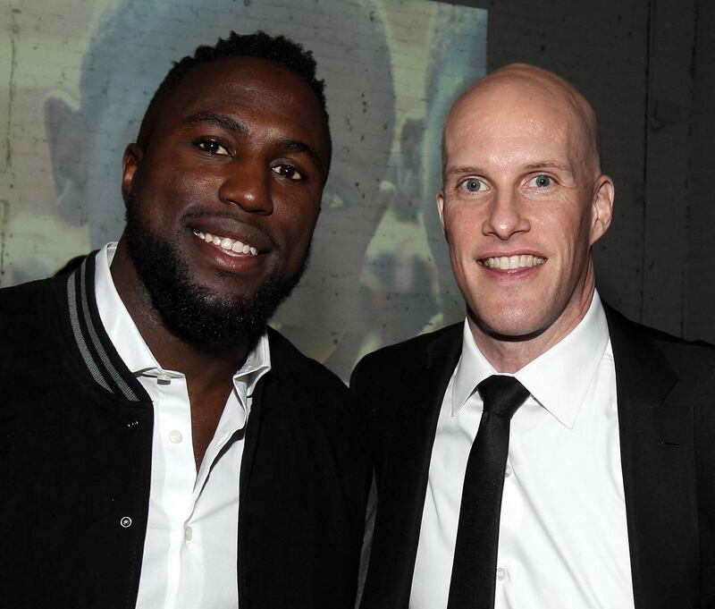 Wahl and US soccer player Jozy Altidore at the 2017 St  Luke Foundation for Haiti Benefit. Getty / AFP