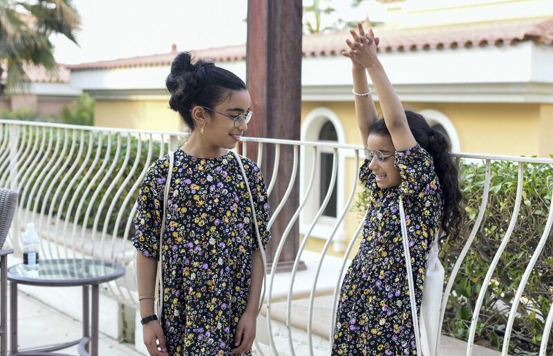 Abu Dhabi, United Arab Emirates -Sisters, Tahel Faye, 9 and Shilat Fayez, 8 constantly playing, Yemeni Jewish family in Abu Dhabi. Khushnum Bhandari for The National