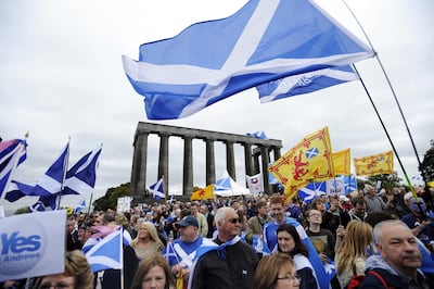 Scottish nationalists, seen here at a rally in Edinburgh, hope to hold a second referendum in 2023. AFP