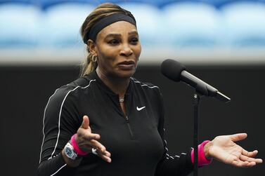 Serena Williams of the USA speaks after winning second-round match at the Yarra Valley Classic against Daria Gavrilova of Australia at Melbourne Park. AFP